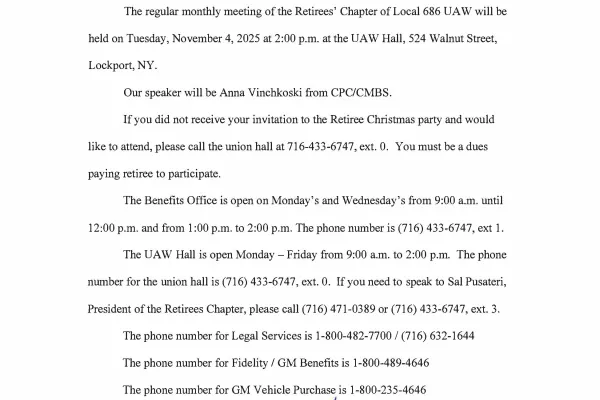 LU 686 Retiree Chapter 11.4.25 Meeting