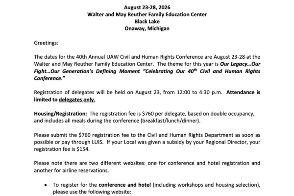 40th Annual UAW Civil & Human Rights Conference