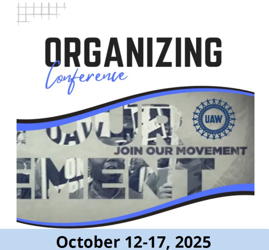 Ad for UAW Organizing Conference, October 12-17, 2025